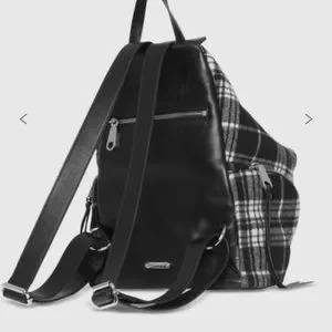 Rebecca Minkoff Black and White Plaid Backpack Rebecca Minkoff Black and White Plaid Flannel Mid-size  main image 4